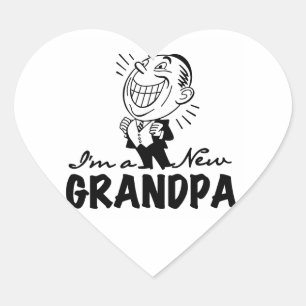 Pegatina En Forma De Corazón Camisetas y regalos del nuevo abuelo sonriendo