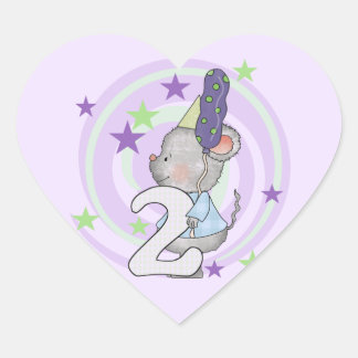 Pegatina En Forma De Corazón Camisetas y regalos del segundo cumpleaños del rat