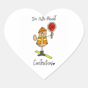 Pegatina En Forma De Corazón Camisetas y regalos locos de construcción