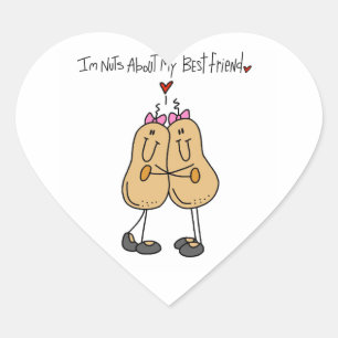 Pegatina En Forma De Corazón Camisetas y regalos Nuts About My Best Friend