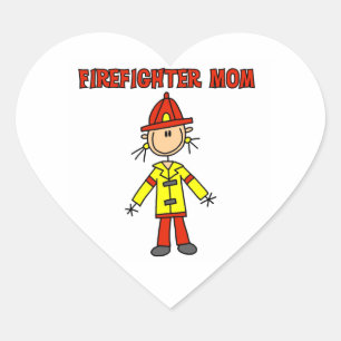 Pegatina En Forma De Corazón Camisetas y regalos para mamás bomberos
