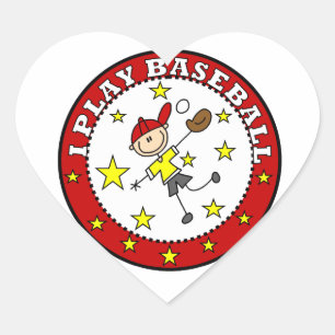 Pegatina En Forma De Corazón Camisetas y regalos para niños que juegan béisbol