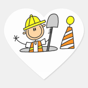 Pegatina En Forma De Corazón Camisetas y regalos para trabajadores de la constr