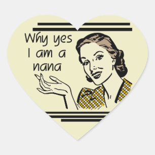 Pegatina En Forma De Corazón Camisetas y regalos retros de Nana