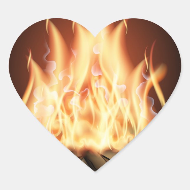 Pegatina En Forma De Corazón Campfire (Anverso)