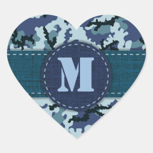 Pegatina En Forma De Corazón Camuflaje naval