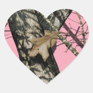 Pegatina En Forma De Corazón Camuflaje rosado