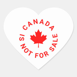 Pegatina En Forma De Corazón Canadá no vende tipografía de hojas de arce rojas