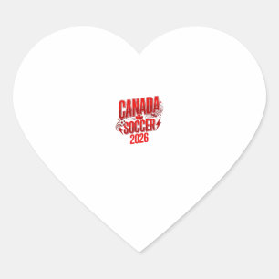 Pegatina En Forma De Corazón Canada Soccer 2026 Fútbol Negrita Tipografía País