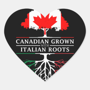 Pegatina En Forma De Corazón Canadiense crecido con el diseño de Italia   de