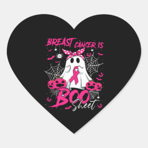 Pegatina En Forma De Corazón Cáncer de Mama es Halloween con Hoja de Bote de Cá