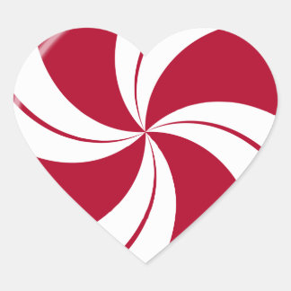Pegatina En Forma De Corazón Candía de rayas de menta piperminosa