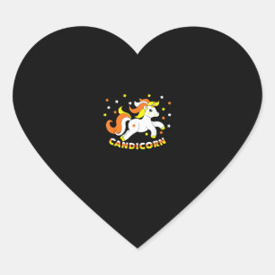 Pegatina En Forma De Corazón Candicorn Lindo Unicornio Halloween Maíz de Carame