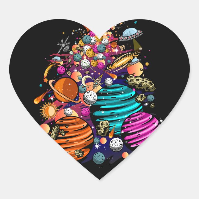Pegatina En Forma De Corazón Candy espacial (Anverso)