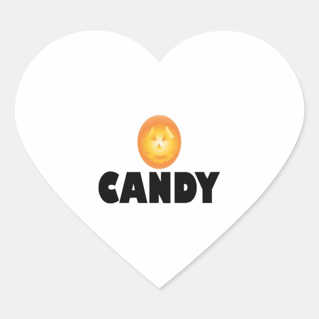Pegatina En Forma De Corazón Candy Halloween (Anverso)
