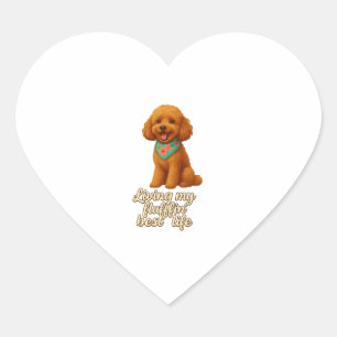 Pegatina En Forma De Corazón Caniche Toy � Viviendo Mi Mejor Vida con Fluffin�