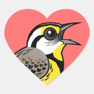 Pegatina En Forma De Corazón Canto del Este de Meadowlark