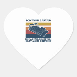 Pegatina En Forma De Corazón Capitán de Pontón como Capitán Regular Más Borroso