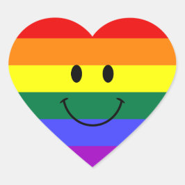 Pegatina En Forma De Corazón Cara arco iris