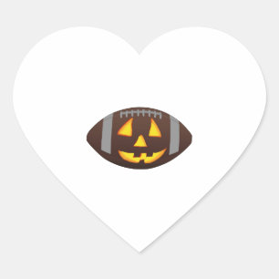 Pegatina En Forma De Corazón Cara de calabaza de fútbol