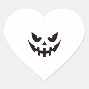 Pegatina En Forma De Corazón Cara de calabaza de Halloween