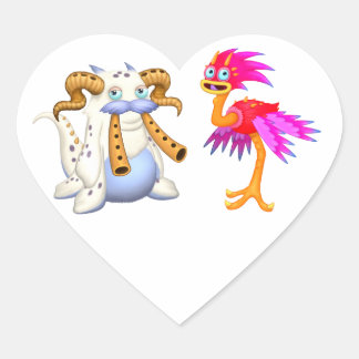 Pegatina En Forma De Corazón Carácter de mis monstruos cantantes