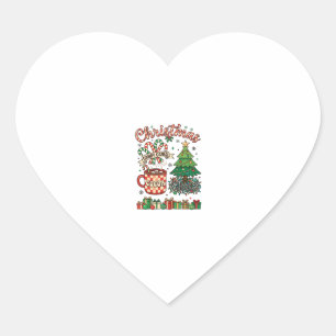 Pegatina En Forma De Corazón Caramelos De Navidad Cacao Caos Taza Del Árbol Reg
