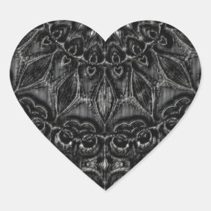 Pegatina En Forma De Corazón Carbón Mandala