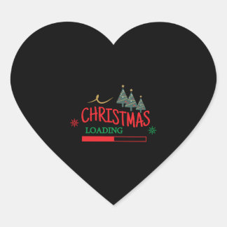 Pegatina En Forma De Corazón Cargando Navidades familiares coincidentes