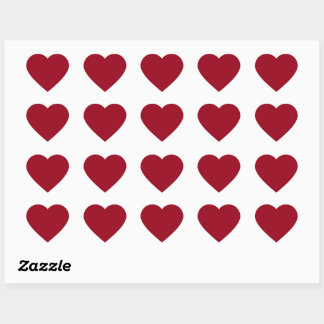 Pegatina En Forma De Corazón Carmín (color sólido)