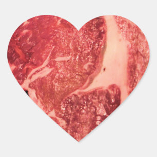 Pegatina En Forma De Corazón Carne Roja Cruda Premium   Foto Macro de Bistec Ve