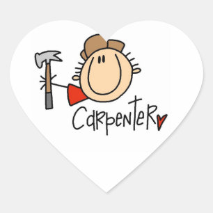 Pegatina En Forma De Corazón Carpintero hombre
