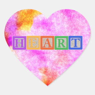 Pegatina En Forma De Corazón Cartas de bloque