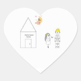 Pegatina En Forma De Corazón Casa | Corazones FIFO
