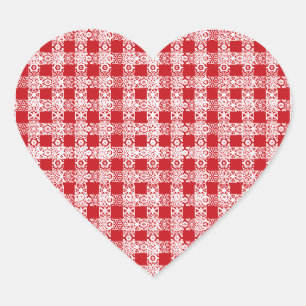 Pegatina En Forma De Corazón Casa de campo vintage de encaje blanco y agudo