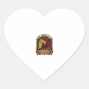 Pegatina En Forma De Corazón Casa Embrujada de Murciélagos de Calabazas de Hall