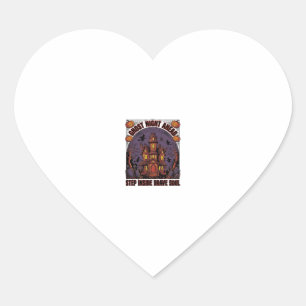 Pegatina En Forma De Corazón Casa Embrujada Halloween Diseño de Grabado Vintage