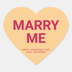 Pegatina En Forma De Corazón Cásate conmigo linda y graciosa conversación El dí