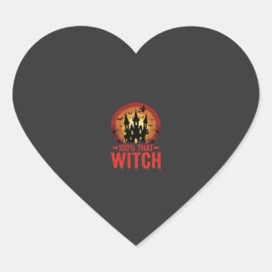 Pegatina En Forma De Corazón Castillo de Halloween de Esa Bruja 100%