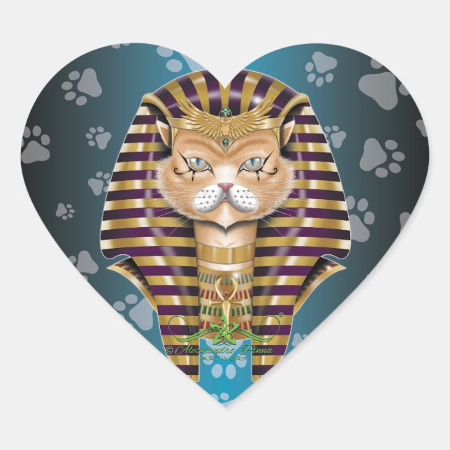 Pegatina En Forma De Corazón CATankhaMEOW (Anverso)