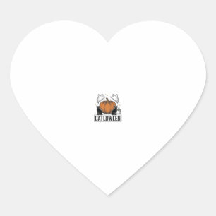 Pegatina En Forma De Corazón Catloween Gato Negro Fantasma Diseño Vectorial de