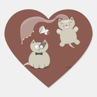 Pegatina En Forma De Corazón Cats Personalizados divertidos Emblemadores de bod