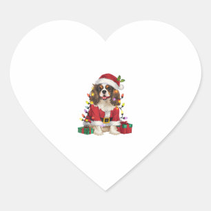 Pegatina En Forma De Corazón Cavalier de iluminación navideña Rey Charles Spani