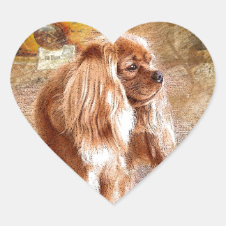 Pegatina En Forma De Corazón Cavalier King Charles Spaniel