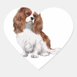 Pegatina En Forma De Corazón Cavalier King Charles Spaniel (Blenheim A)