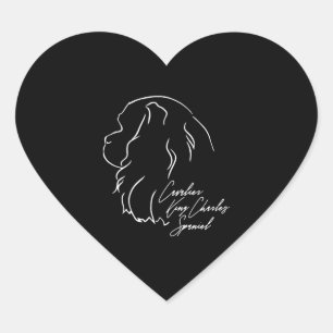 Pegatina En Forma De Corazón Cavalier King Charles Spaniel Perro madre del perr