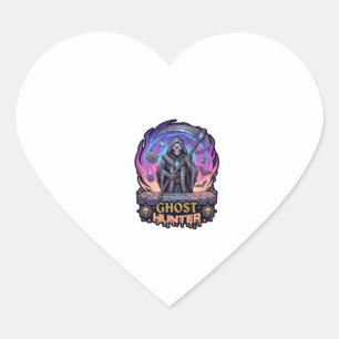 Pegatina En Forma De Corazón Cazador de fantasmas Segador Esqueleto Guadaña Fla