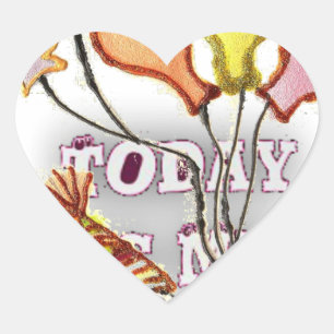 Pegatina En Forma De Corazón Celebrar con nuestro alegre saludo de cumpleaños