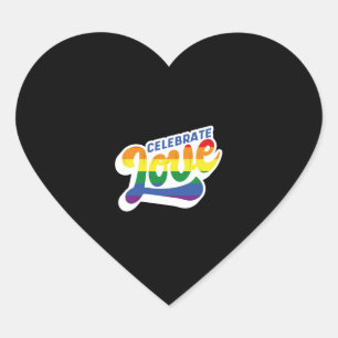 Pegatina En Forma De Corazón Celebrar el amor - lgbtq Design