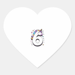Pegatina En Forma De Corazón Celebrar feliz fiesta de cumpleaños de 6 años para